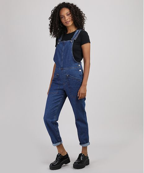 Macacao-Jeans-Feminino-Relaxed-com-Bolsos-Azul-Escuro-9946109-Azul_Escuro_1