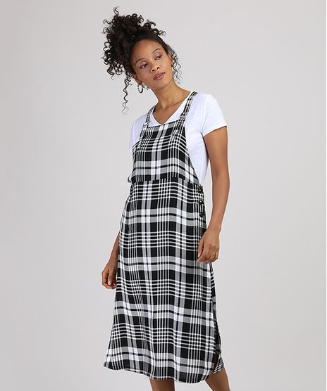 Salopete-Feminina-Midi-Estampada-Xadrez-Preta-9893780-Preto_1
