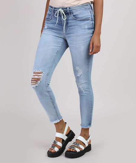 Calca-Jeans-Feminina-Cigarrete-Cintura-Media-Destroyed-com-Cinto-Cadarco-Azul-Claro-9935116-Azul_Claro_1