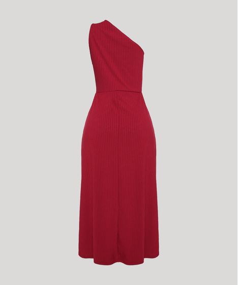 vestido vermelho de um ombro só