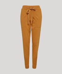 Calca-de-Trico-Feminina-Mindset-Carrot-Cintura-Alta-com-Bolsos-Mostarda-9949573-Mostarda_1