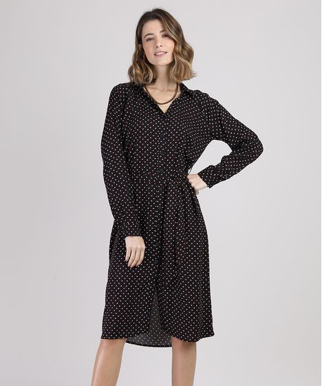 chemise preta longa