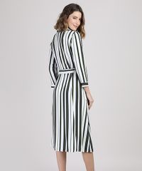 Vestido-Chemise-Feminino-Midi-Listrado-com-Faixa-para-Amarrar-Manga-7-8-Branco-9942689-Branco_2