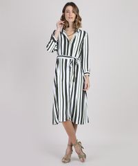 Vestido-Chemise-Feminino-Midi-Listrado-com-Faixa-para-Amarrar-Manga-7-8-Branco-9942689-Branco_3