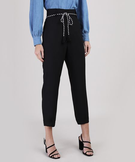 Calca-Feminina-Carrot-Cintura-Super-Alta-Alfaiatada-com-Corda-Preta-9943027-Preto_1