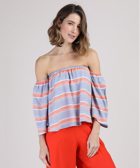 Blusa-Feminina-Ombro-a-Ombro-Listrada-Manga-7-8-Azul-Claro-9943308-Azul_Claro_1