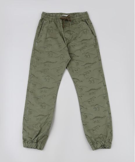 Calca-Infantil-Jogger-Estampada-de-Dinossauros-Verde-Militar-9604836-Verde_Militar_1