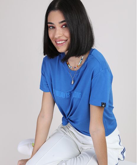 Blusa-Feminina-Manu-Gavassi-Ampla--Monday-is-Too-Long--Manga-Curta-Decote-Redondo-Azul-Royal-9912932-Azul_Royal_1