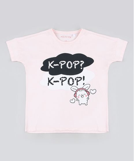 Blusa-Juvenil-K--Pop-Coelho-Fofo-Manga-Curta-Decote-Redondo-Rosa-Claro-9943945-Rosa_Claro_1