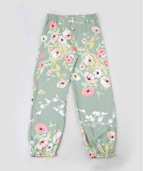 Calca-Infantil-Jogger-Floral-Verde-Claro-9934884-Verde_Claro_1