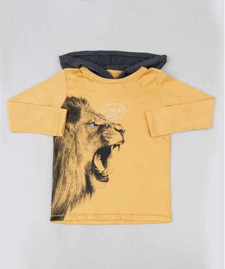 Camiseta-infantil-Leao-com-Capuz-Manga-Longa-Amarela-9885119-Amarelo_1