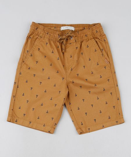 Bermuda-de-Sarja-Infantil-Cabana-Cos-com-Elastico-Caramelo-9944095-Caramelo_1