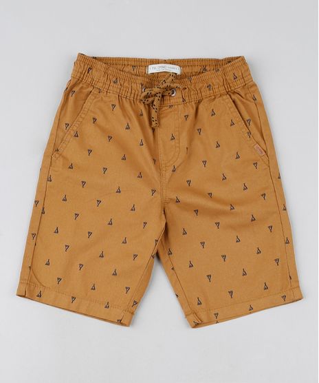 Bermuda-de-Sarja-Infantil-Cabana-Cos-com-Elastico-Caramelo-9944095-Caramelo_1