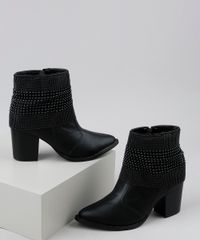Bota-Feminina-Via-Uno-Salto-Medio-Cano-Curto-com-Aplicacao-Preta-9941535-Preto_1