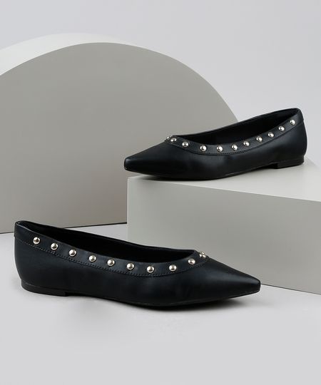 Sapatilha-Feminina-Bico-Fino-com-Aplicacao-de-Tachinhas-Preto-9907581-Preto_1