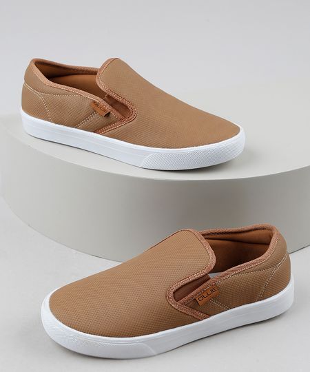 slip on masculino caramelo