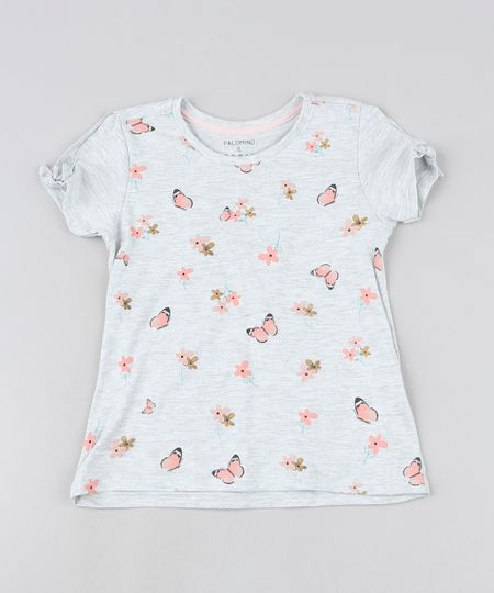 Blusa-Infantil-Estampada-de-Flores-e-Borboletas-Manga-Curta-Cinza-Mescla-Claro-9917021-Cinza_Mescla_Claro_1