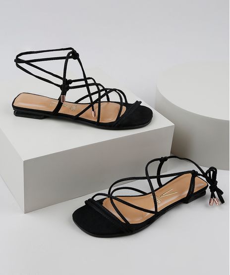Rasteirinha-Feminina-Vizzano-com-Tiras-em-Suede-Preta-9948645-Preto_1