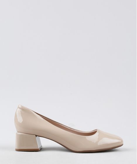 scarpin bico quadrado salto grosso
