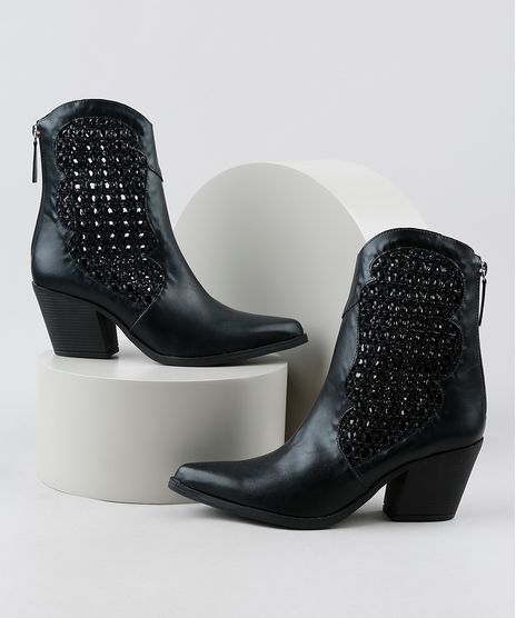Bota-Feminina-Oneself-Country-Cano-Curto-Salto-Baixo-Tresse-Preta-9945177-Preto_1