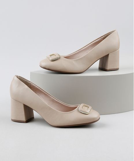 Scarpin-Feminino-Beira-Rio-Conforto-Bico-Quadrado-Salto-Grosso-com-Fivela-Bege-Claro-9947690-Bege_Claro_1