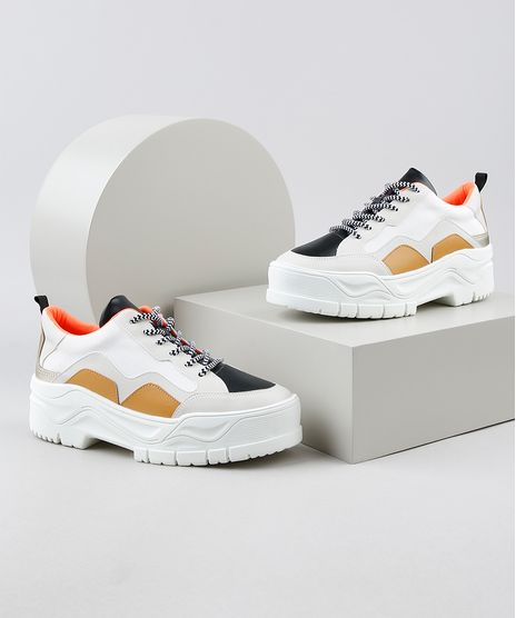 Tenis-Feminino-Oneself-Chunky-Sneaker-Plataforma-com-Recortes-Branco-9948130-Branco_1