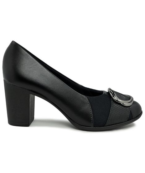 scarpin preto com fivela