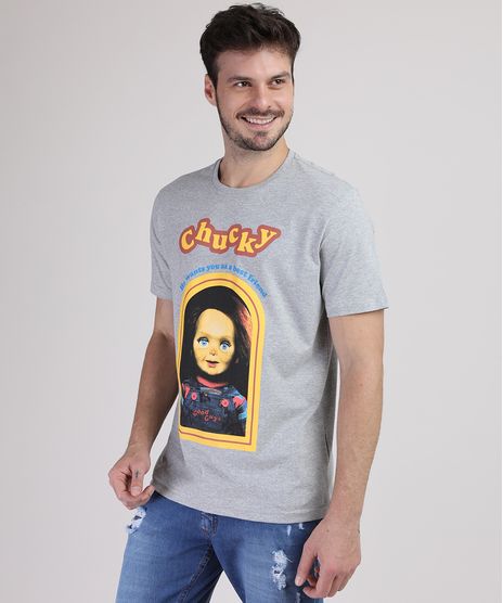 Camiseta-Masculina-Chucky-Manga-Curta-Gola-Careca-Cinza-Mescla-9880910-Cinza_Mescla_1