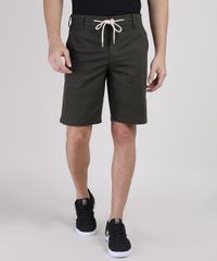 Bermuda-Masculina-Reta-Texturizada-com-Cordao-Verde-Militar-9941831-Verde_Militar_1
