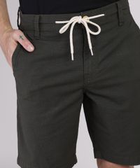 Bermuda-Masculina-Reta-Texturizada-com-Cordao-Verde-Militar-9941831-Verde_Militar_2