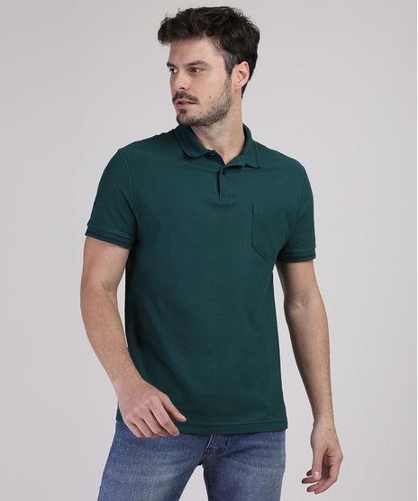 Polo-Masculina-Basica-Comfort-em-Piquet-Manga-Curta-Verde-Escuro-9536088-Verde_Escuro_1