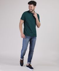 Polo-Masculina-Basica-Comfort-em-Piquet-Manga-Curta-Verde-Escuro-9536088-Verde_Escuro_3