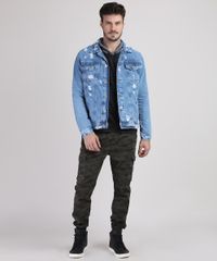 Jaqueta-Jeans-Masculina-Trucker-Destroyed-com-Bolsos-Azul-Claro-9779174-Azul_Claro_3 Jaqueta-Jeans-Masculina-Trucker-Destroyed-com-Bolsos-Azul-Claro-9779174-Azul_Claro_3