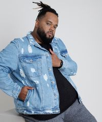 Jaqueta-Jeans-Masculina-Trucker-Destroyed-com-Bolsos-Azul-Claro-9779174-Azul_Claro_6 Jaqueta-Jeans-Masculina-Trucker-Destroyed-com-Bolsos-Azul-Claro-9779174-Azul_Claro_6