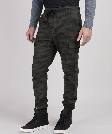 calça camuflada masculina com elastico