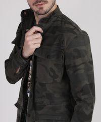 Parka-de-Sarja-Masculina-Estampada-Camuflada-com-Bolsos-Verde-Militar-9939131-Verde_Militar_4