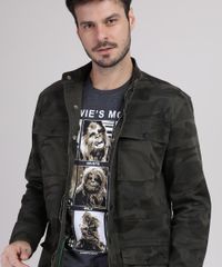 Parka-de-Sarja-Masculina-Estampada-Camuflada-com-Bolsos-Verde-Militar-9939131-Verde_Militar_5