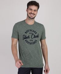 Camiseta-Masculina-Listrada--Silver-Creek--Manga-Curta-Gola-Careca-Verde-Militar-9612099-Verde_Militar_1