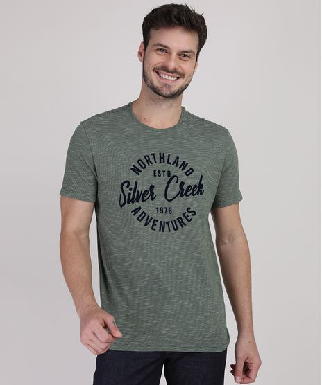 Camiseta-Masculina-Listrada--Silver-Creek--Manga-Curta-Gola-Careca-Verde-Militar-9612099-Verde_Militar_1