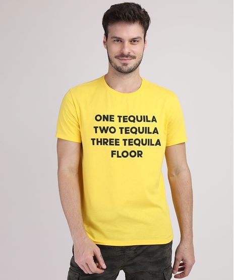 Camiseta-Masculina--Tequila--Manga-Curta-Gola-Careca-Amarela-9944583-Amarelo_1