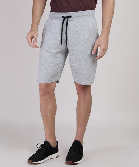 Bermuda-Masculina-Reta-de-Moletom-Cinza-Mescla-Claro-9365312-Cinza_Mescla_Claro_1