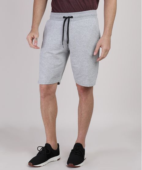 Bermuda-Masculina-Reta-de-Moletom-Cinza-Mescla-Claro-9365312-Cinza_Mescla_Claro_1
