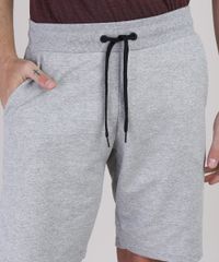 Bermuda-Masculina-Reta-de-Moletom-Cinza-Mescla-Claro-9365312-Cinza_Mescla_Claro_2