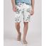 Bermuda-Masculina-Estampada-de-Folhagem-com-Cordao-Bege-Claro-9943360-Bege_Claro_1
