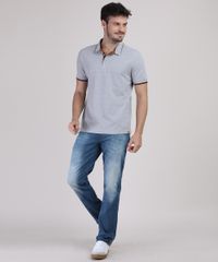 Polo-de-Piquet-Masculina-Comfort-com-Suede-Manga-Curta-Cinza-Mescla-9869038-Cinza_Mescla_3