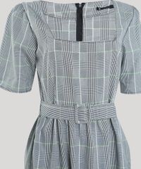 Vestido-Feminino-Mindset-Midi-Estampado-Xadrez-com-Recorte-e-Cinto-Manga-Curta-Cinza-Mescla-9950465-Cinza_Mescla_3