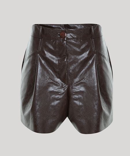 Short-Feminino-Mindset-Cintura-Super-Alta-Texturizado-Cobra-com-Pregas-Marrom-9949572-Marrom_1