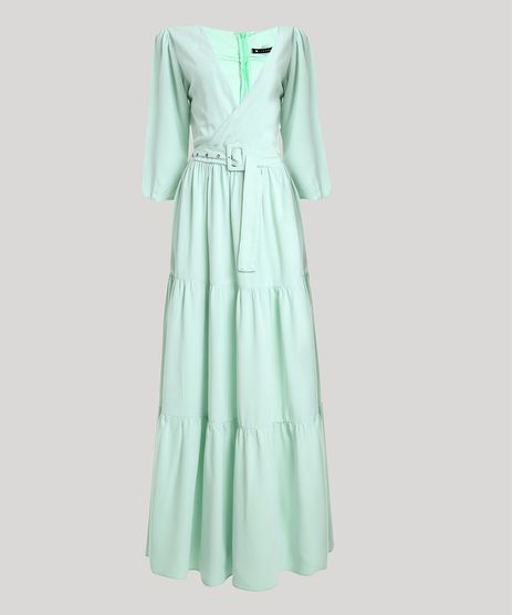 Vestido-Feminino-Mindset-Longo-com-Transpasse-e-Cinto-Manga-7-8-Verde-Claro-9949387-Verde_Claro_1