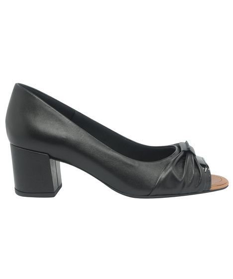 peep toe preto usaflex