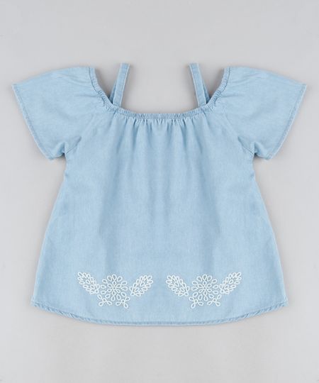 Blusa-Jeans-Infantil-Ciganinha-Manga-Curta-Azul-Claro-9944365-Azul_Claro_1 Blusa-Jeans-Infantil-Ciganinha-Manga-Curta-Azul-Claro-9944365-Azul_Claro_1